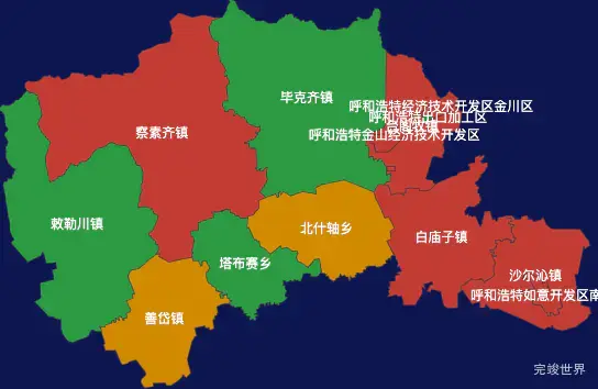 土默特左旗geoJson地图渲染实例